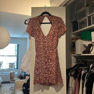 Reformation Red Floral Print Dress